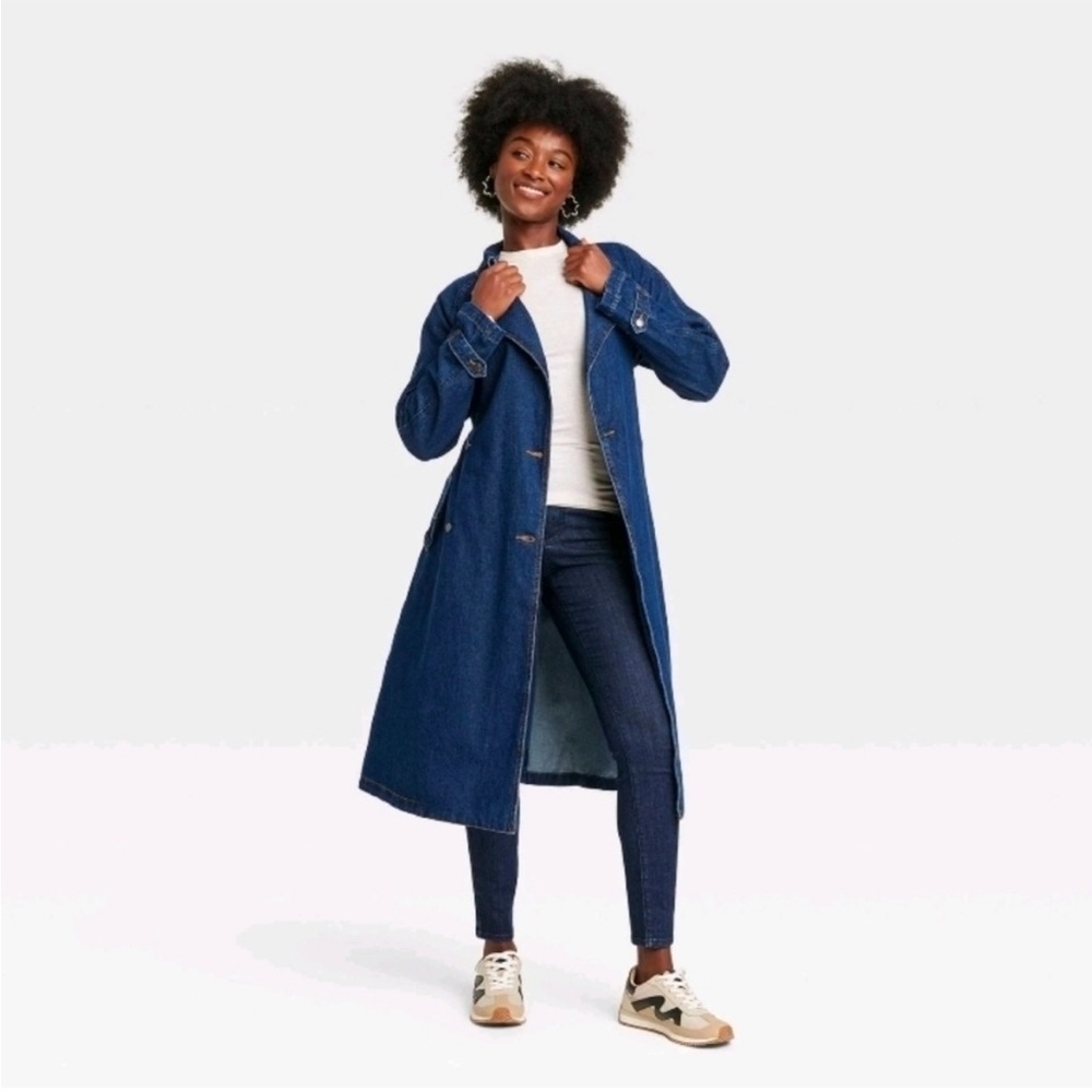 Universal Thread Denim Belted Trench Coat